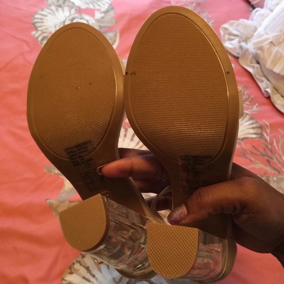 Tan fur glass heels - Picture 2 of 4